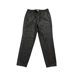 Max Studio Faux Leather High Waist Black Drawstring Skinny Joggers Size XL